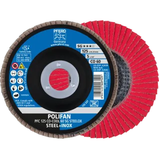 PFERD TOOLS POLIFAN Fächerscheibe PFC konisch CO-COOL SG STEELOX Stahl/Edelstahl - 67760625