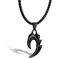 SERASAR Lederband Lederhalskette mit Edelstahlanhänger "Flame" (1-tlg), aus Echtleder
