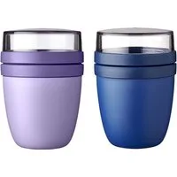 Mepal Lunchbox Lunchpot Ellipse Mixed, Becher to go, Vivid Lilac + Vivid Blue, Polypropylen (PP), PCTG, nt, 500ml+200ml, für Gefrierschrank, Mikrowelle & Spülmaschine