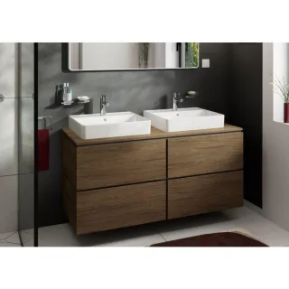 hansgrohe Xilesa E Waschtischunterschrank 54305550 1375x550mm, 4 Schubkästen, ohne PushOpen, Eiche Kaschmir