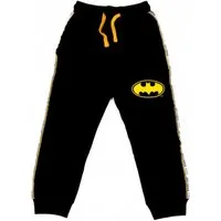 EplusM Jogginghose Freizeithose für Kinder mit gelben Batman-Logo und Schriftzug an den