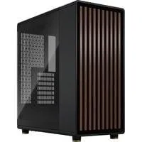 North Charcoal Black TG Dark, Tower-Gehäuse schwarz/holz, Tempered Glass-Version