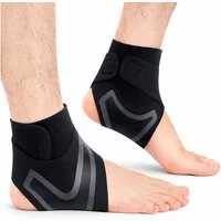 COOL-i ® Magnet-Fußknöchelbandage 2er Set Knöchelbandage, elastisch & verstellbar, atmungsaktiv, für Alltag & Sport, links & rechts
