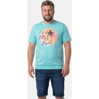 Men Plus T-Shirt T-Shirt Bauchfit Print vorne Halbarm bis 8 XL