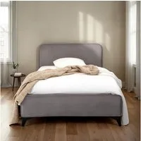 IDIMEX Polsterbett LAVORO, Bett 90x200 cm mit Lattenrost und weichem Stoffbezug, Einzelbett grau