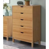 OTTO home Kommode Post, massives Kiefernholz, mit vielen Stauraummöglichkeiten, Breite 76 cm