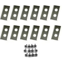 Trade-Shop Mährobotermesser Klingen (12 Stück) passend für Grizzly, Mowox, Kress Mähroboter (12-St), Farbe: Silber / Material: Edelstahl / Länge: 36mm / Dicke: 0,9mm