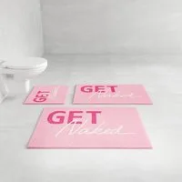 OTTO home Badematte Get Naked, modern, Badvorleger, Badezimmer Teppich, Höhe 20 mm, rutschhemmend beschichtet, schnell trocknend, Polyacryl, rechteckig, Badteppich, mit Schriftzug, 2 Varianten, rechteckig