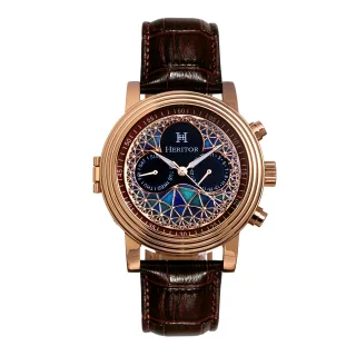 Heritor Automatic Legacy Lederbanduhr mit Tag/Datum