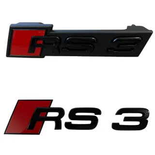 Original Audi Black Edition RS3 PAKET Emblem Schwarz Kühlergrill + Heck 8P 8V