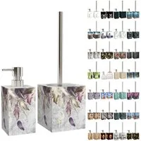 Sanilo Badaccessoire-Set mit Motiv, viele schöne Seifenspender und WC Bürsten zur Auswahl, Klobürste mit auswechselbaren Bürstenkopf, 2 tlg., 2-tlg., Desinfektionsspender mit stabiler Pumpe, hochwertig & modern