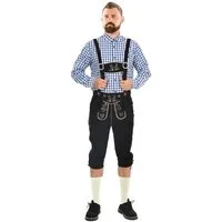Alessandro Salvarini Trachtenlederhose ASSeppl Lederhose aus Echtleder mit Träger im traditionellen Stil