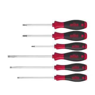 Wiha Schraubendreher Set SoftFinish Schlitz, Phillips, Pozidriv 6-teilges Set - 26113