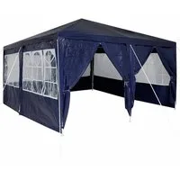 vidaXL Partyzelt Party-Zelt Blau 400 x 400 x 266 cm Polyethylen