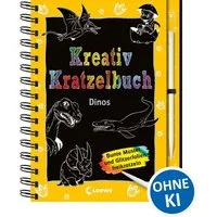 Kreativ-Kratzelbuch: Dinos / diverse, Kritz-Kratz-Beschäftigung für Kinder ab 5 Jahre