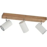 Lindby Deckenstrahler Maniva, Holz IP20, 3 x 8 W LED