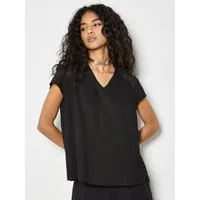 Apricot Spitzenshirt T-Shirt mit Häkel-Einsatz Spitze