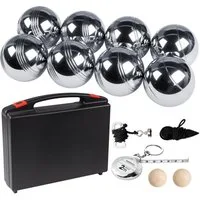 lindahandel Spielball Boule Set 6/8 Metallkugeln – Petanque mit Hartschalenkoffer & Tasche, Outdoor Gartenspiel für Erwachsene&Familie – ideal für Camping&Strand