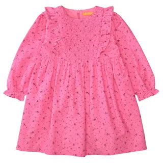 STACCATO - Md.-Cordkleid dark pink aop - Gr. - 116/122