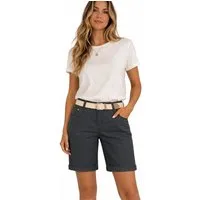 SUBLEVEL Bermudas Damen Short Bermuda kurze Hose Sommer Chino Short Stoff Hose Gürtel