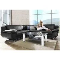 TRENDMANUFAKTUR Ecksofa Rondo wahlweise mit Schlaffunktion, bequeme Armlehnen, L-Form, wahlw.mit Federkern, Füße chromfarben, Unser Dauertiefpreis