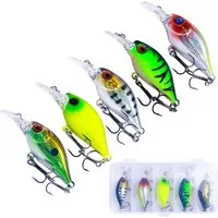 BernhStein Kunstköder Crankbait-Wobbler Set 5 tlg. Box 5,3 cm, 4,3 g Forelle, Barsch, Zander, (5-St)