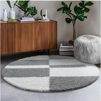 Sanat Hochflor-Teppich Milano 1254, auch als Läufer und in Rund, rund, Höhe: 30 mm, Langflor, Shaggy, Wohnzimmer, Schlafzimmer, fußbodenheizungsgeeignet