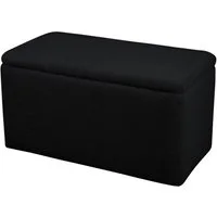 SVITA Sitzbank LEAF, Mit Stauraum, Sitztruhe, Teddy-Bouclé, Sitzbank, aufklappbar, Schwarz