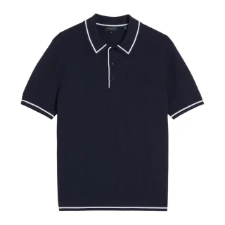 Ted Baker Dunow Navy Pointelle Diamond Polohemd