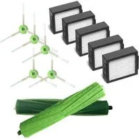 Trade-Shop Saugroboter Zubehör-Set 12in1 Bürsten HEPA-Filter passend für iRobot Roomba i7 i7+ E5 E6 E7, (12-tlg), Bestehend aus 2x Gummibürste, 5x Seitenbürste, 5x HEPA-Filter