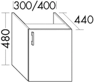 Burgbad Unterschrank für Mineralguss-Waschtisch Sys M3 System 30 Preisgruppe 4 Sana 480x400x440 WVEK040RF6335