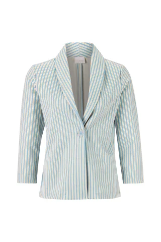 Rich & Royal - striped jacquard blazer GRS arctic blue - Gr. - XS