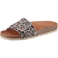 VERBENAS Reiko Leopardo Grande Pantolette Sommerschuh, Falt mit Schnallenelement
