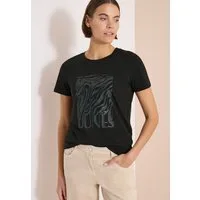 CECIL Kurzarmshirt Sommershirt mit Folienprint