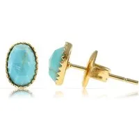 Made by Nami Ohrstecker-Set Gold Ohrringe Blauer Stein aus Chirurgischem Edelstahl, Vintage Schmuck Hypoallergen Wasserfester Schmuck