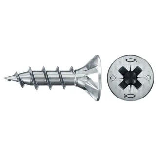Fischer Spanplattenschraube 4,0x16 PowerFast FPF II CZF BC, Senkkopf, Kreuzschlitz PZ, Vollgewinde - 670184