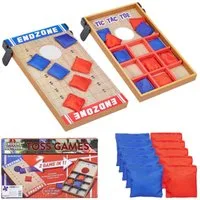 relaxdays Spielesammlung 2 in 1 Wurfspiel Cornhole & Tic Tac Toe