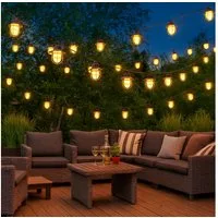 NOWA LED Solarleuchte, LED-Leuchtmittel fest verbaut, Warmweiß, Solar Lichterkette Garten Balkon Veranda Beleuchtung 24x LED Laterne