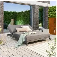 HOME DELUXE Gartenliege Sonnenliege VALENCIA - 203 x 144 x 38 cm, verstellbare Rückenlehne, Doppelliege für den Außenbereich