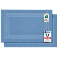 Komfortec Badematte Badvorleger aus 100% Baumwolle, 50x70 cm Duschvorleger, Waschbar Duschmatte, Frottee, Rechteckig, 600 g/m², 2er Set, Saugfähig & Schnelltrocknend