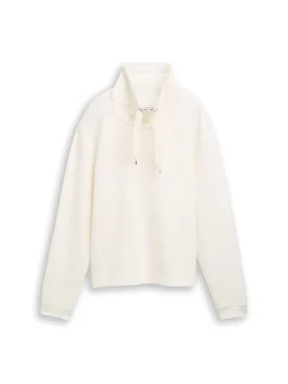 Tom Tailor - Scuba Sweatshirt mit Stehkragen whisper white - Gr. - XXL