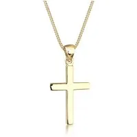 Elli Kette mit Anhänger Kreuz Symbol Religion Schmuck Geschenk 925 Silber, Kreuz