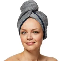 Sowel Turban-Handtuch - Turbo Turban -, 100% Bio-Baumwolle, Haarturban mit Knopf