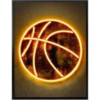 K&L Wall Art Poster Poster Mielu Neon Streets Kult Retro Basketball Sport Ball, Wohnzimmer Wandbild modern