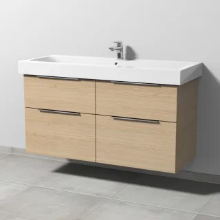 Sanipa 3way Waschtischunterbau zu Geberit iCon Waschtisch mit 4 Auszügen, Eiche-Nordic UM65548