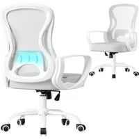 SONGMICS Bürostuhl ergonomisch, Drehstuhl mit Netzgewebe, Schreibtischstuhl mit Lendenstütze