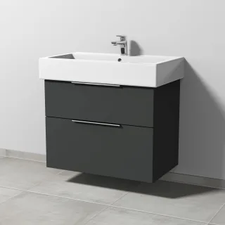 Sanipa 3way Waschtischunterbau zu Duravit Vero Waschtisch mit 2 Auszügen, Graphit-Matt UP7171B