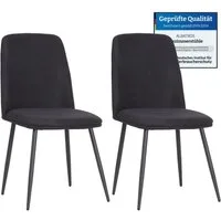 Albatros International Esszimmerstuhl Esszimmer Stühle 4 er Set BONO, Stuhl Stühle Esszimmerstühle, Küche (2er Set, Schwarz, Stoff Bezug), Küchenstuhl Küchenstühle Essstühle für den Esstisch Ess Stühle
