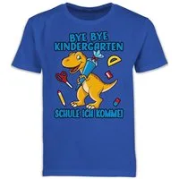 Shirtracer T-Shirt Bye Bye Kindergarten - Schule ich komme! Mit Dino und Schultüte Einschulung Junge Schulanfang Geschenke