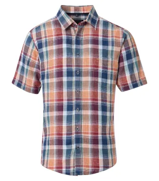 CASAMODA - Leinenhemd Kurzarm orange - Gr. - 3XL